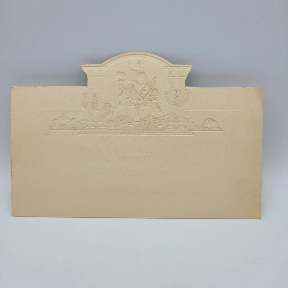 Vintage Christmas Greetings Card‎ Wise Man Camel Holiday New Year Card